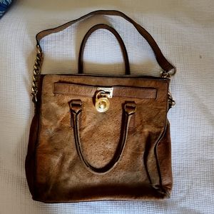 Michael Kors Hamilton ostrich tote